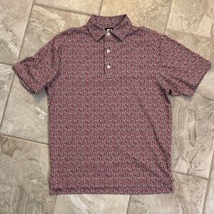 FootJoy Men's Red Patterned Polo Shirt
